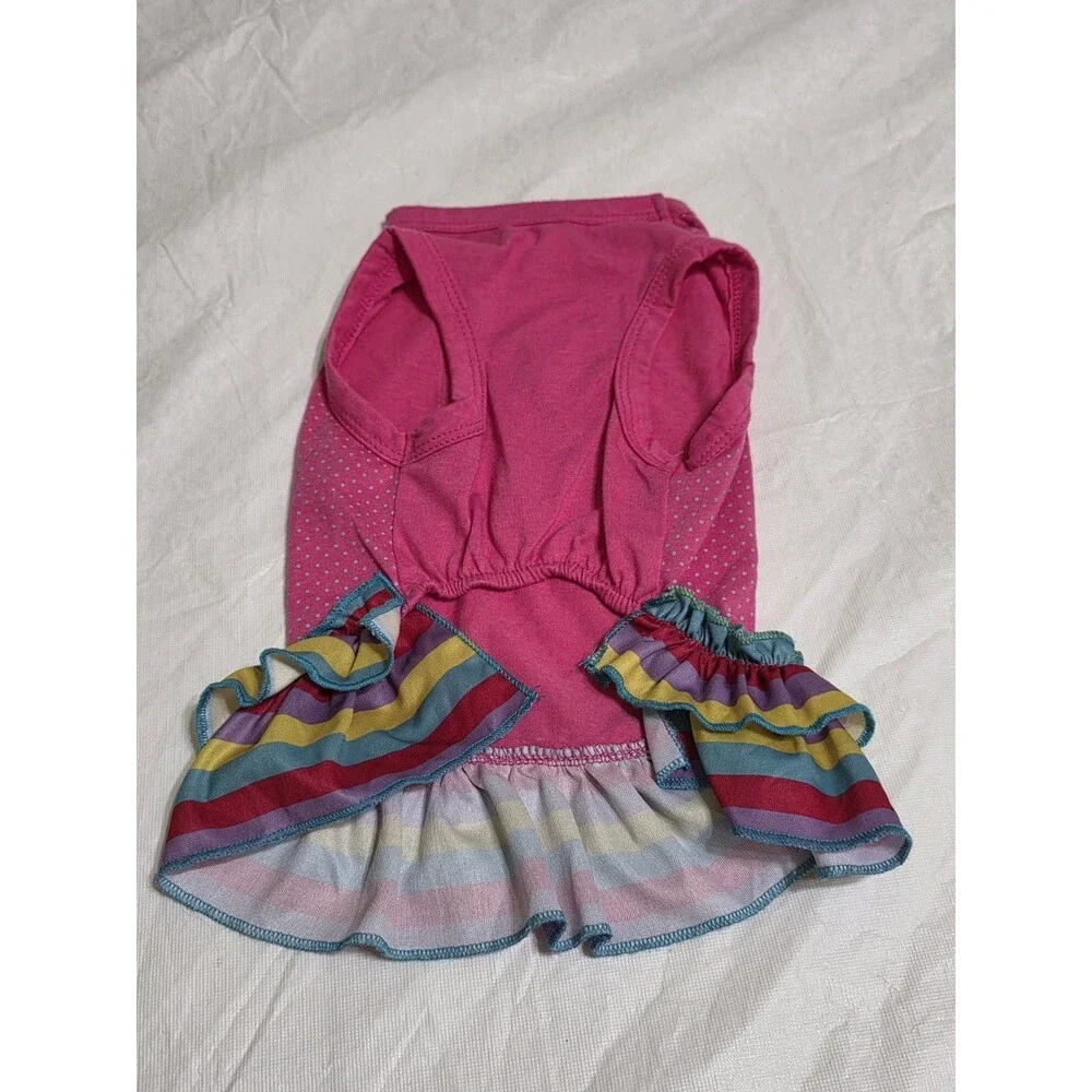 Button & Bones Bright Multicolor Girl Power Dog Dress Size Small